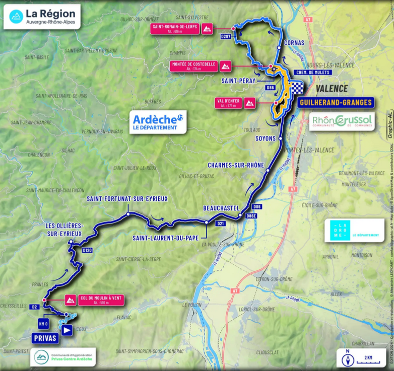 EUROPEOS DROME-ARDECHE 2025 - RUTA ÉLITE FEMENINA - RECORRIDO