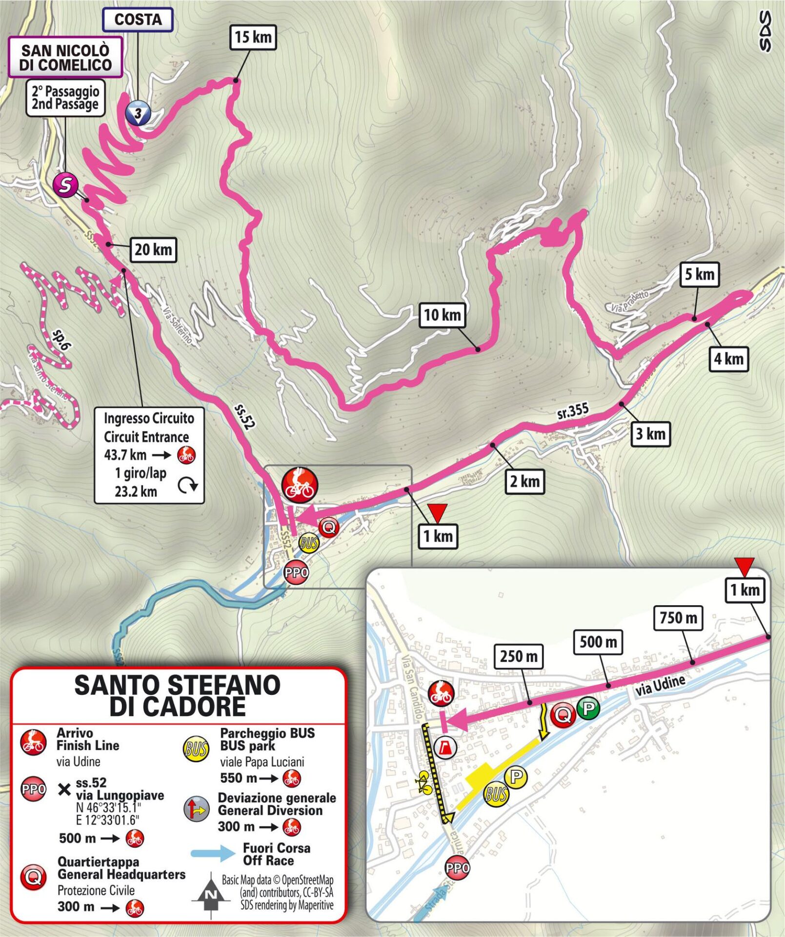 Kilómetro final Etapa 5 Giro d'Italia Women 2026 Santo Stefano di Cadore