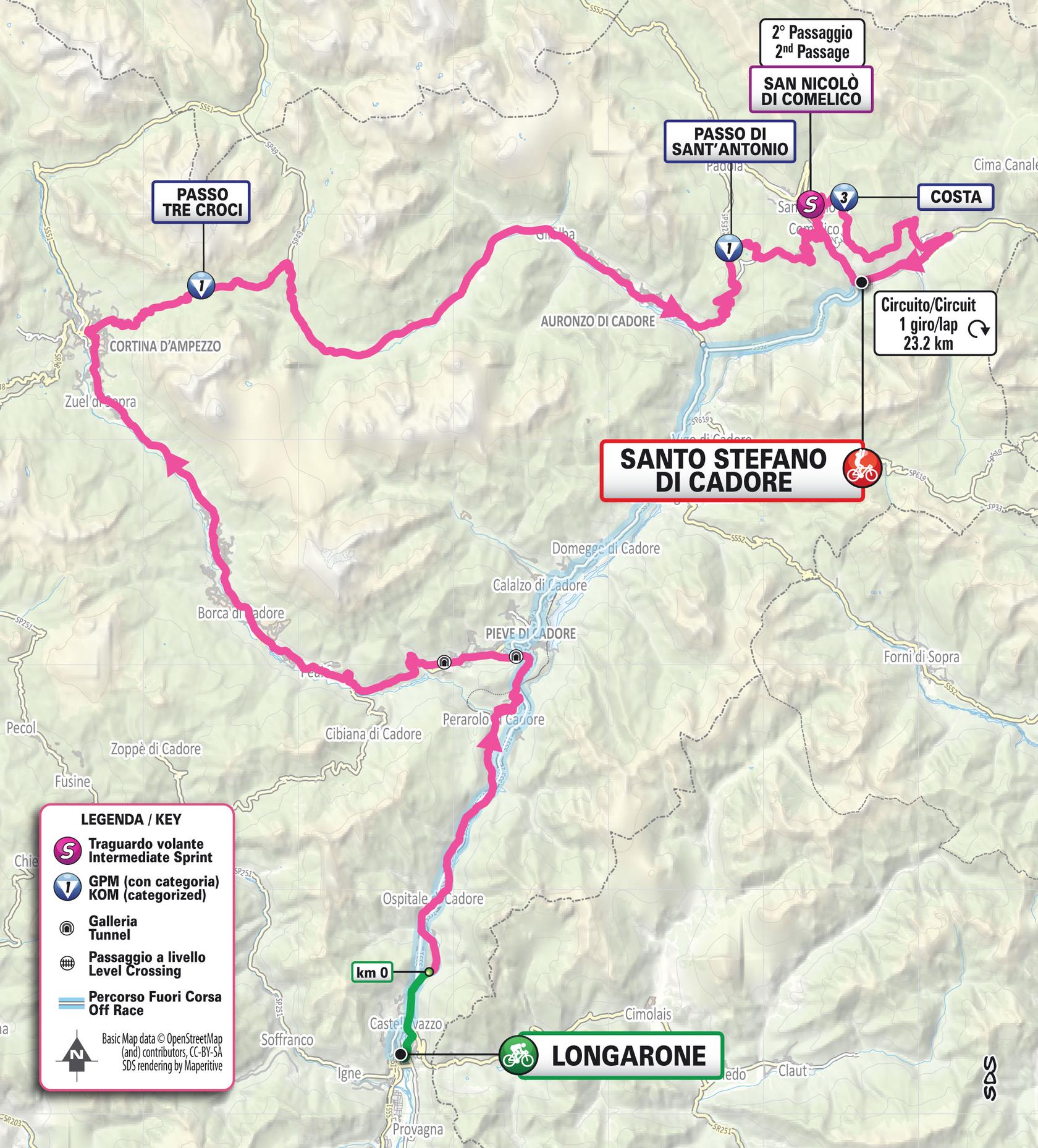 Perfil oficial Etapa 5 Giro d'Italia Women 2026 Longarone - Santo Stefano di Cadore